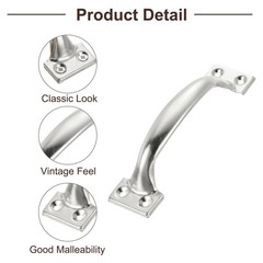 8pcs 5 Inches Gate Handle with Screw for Kitchen Closet Door Silver