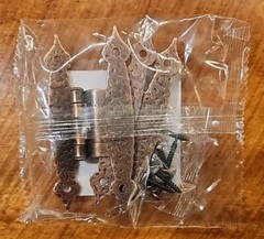 Amerock H Type Hinge Hammered Antique Copper BP3406-AC 3/8″ Off Set 1 Pair