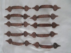 Vintage Hammered Copper Finish Drawer Pulls Colonial-10 Pulls Plus Screws