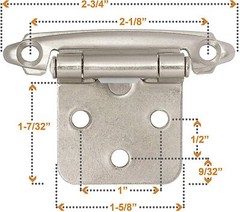 2/10/20/50/100pcs Kitchen Cabinet Self Closing Face Mount Cupboard Door Hinges