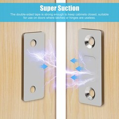 10 Set Ultra-thin Invisible Punch-Free Magnetic Sliding Door Cabinet Closer Part