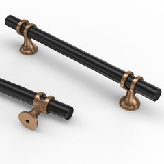 10 Pack 5 Inch(128mm) Champagne Bronze and Matte Black Kitchen Cabinet Handle…