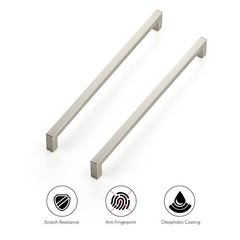 3 PCS 115/16 Inch Square Cabinet Handles Satin Nickel Brushed Drawer Pull