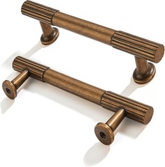 2-Pack 3 Inch Hole Center Antique Brass Cabinet Pulls Solid Heavy Duty Cabinet P