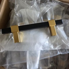 24 Black & Gold 3″ Hole Center 5″ Kitchen Cabinet Drawer Handle Pulls New