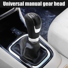 5 Speed Shift Knob, Weihted Manual Gear Shifter Knobs, Leather G Color: Black
