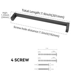 10 Pack 7-1/2 Inch Matte Black Kitchen Cabinet Handles Knurled Cabinet Pulls