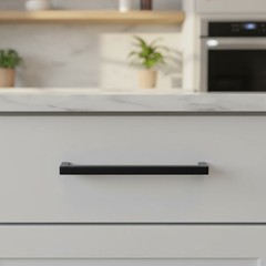 Elegant 10 Inch Square Pull Cabinet Handles – Black Stainless Steel Set of 5