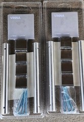 2 IKEA VINNA 6″ Stainless Steel Drawer/Cabinet Pulls 201.166.98 – 5 1/16″ NEW