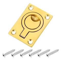 Flush Ring Pull 2.48″x1.73″ Square Recessed Door Pull with Screws Brass