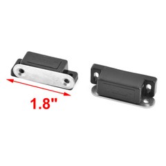 Household Plastic Cabinet Door Stopper Holder Magnetic Catch Latch Black 2pcs
