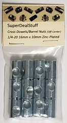 12 Cross Dowels/Barrel Nuts 1/420 16mm X 10mm ZincPlated OffCentered CNC