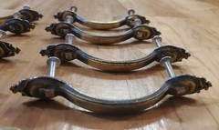 Amerock Brass Cabinet Handle 735-1 And Back Plate 736-1 Antique Brass Lotof 12pc