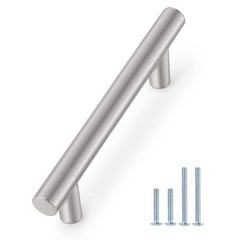 Probrico 5 Pack 3-3/4 Inch Cabinet Handles hole center 3-3/4″, Brushed Nickel