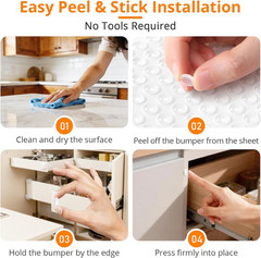 200Pack Clear Cabinet Door Bumpers – 5/16 Inch Diameter Silicone Door Stoppers f