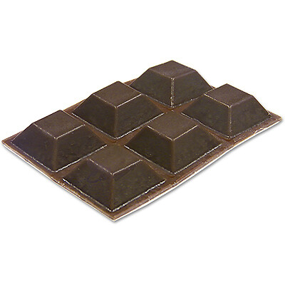 TruGuard F32039TV Vinyl Bumpers, Self-Adhesive, Brown, Square, 3/4-In., 6-Pk. –