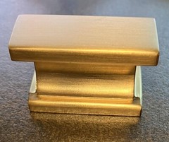 10 Pk Champagne Bronze Cabinet Knob 1.46 Inch(37mm) Rectangle Brushed Brass #378