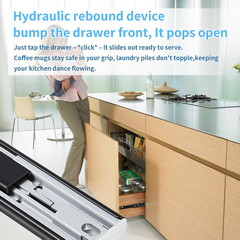 Push to Open Drawer Slides 5 Pairs Full Extension 12 14 16 18 20 22 24 Inch Side