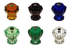Fluted Glass Knob Vintage Old-Cut Replica Front Mounted 1″, 1-1/4′, 1-1/2″