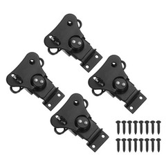 4Pcs 3.03×2.56″ Steel Spring Loaded Small Butterfly Twist Latch Black