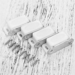 4pcs White Magnetic Door Catches Cupboard Wardrobe Cabinet Latch Catch Household