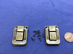 2 Pieces vintage style small box hardware lock latch box latches box catches B13