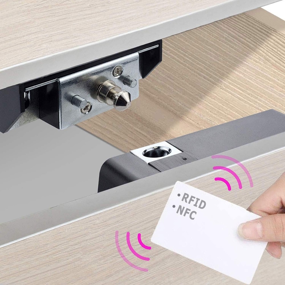 RFID Electronic Cabinet Lock, Smart NFC Drawer Locks, Hidden Card Lock Black