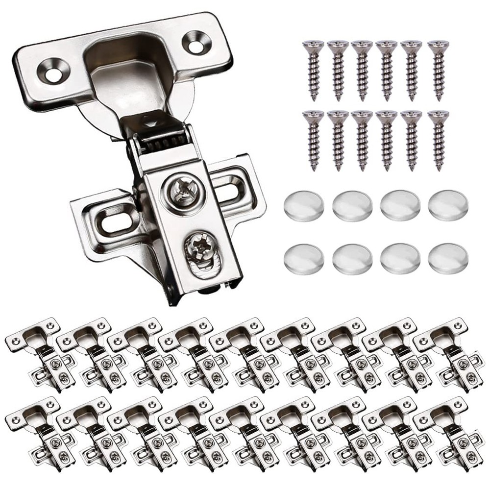 20 Pack Soft Close Cabinet Door Hinges for 1/2 Partial Overlay Cupboard, 100 …