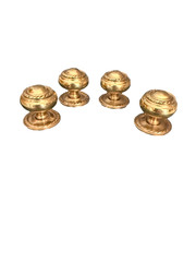 Solid Brass Knob Rope-Twist Design with Backplate – 1.5” – Includes Screw