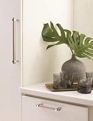 | Cabinet Pull | 10-1/16 in. Center-to-Center Silver Champagne/Polished Chrome