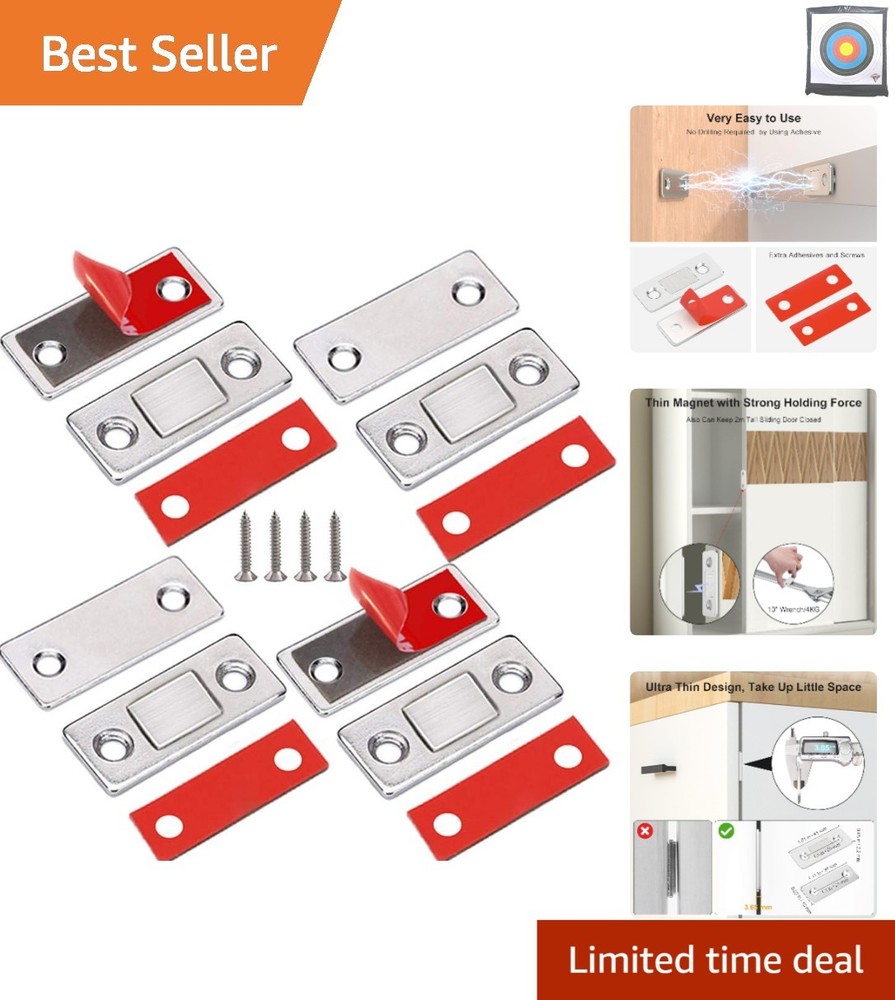 Ultra Thin Magnetic Catch 4 Pack – Discreet Closure for Cabinets & Drawers