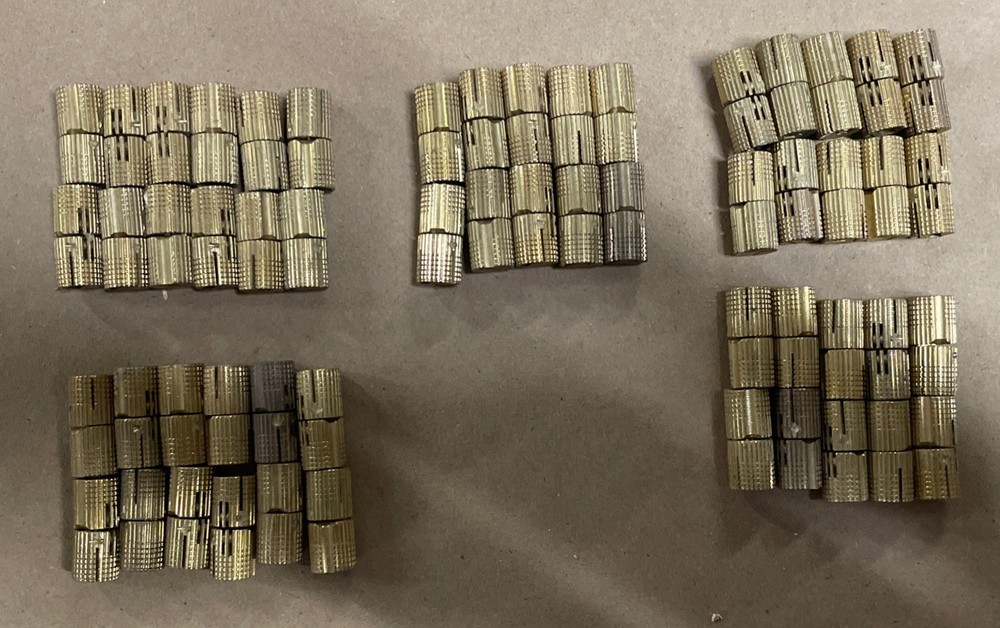 54Pcs 10mm x 22mm Brass Barrel Hinges Invisible Hidden Concealed Hinge