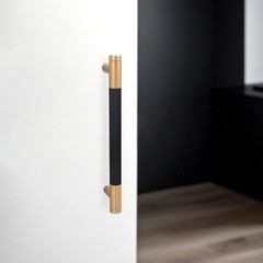 10 Pack Matte Black and Champagne Bronze Cabinet Pulls knurled 5 InchHoleCenters