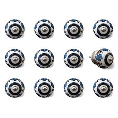 1.5 X 1.5 X 1.5 White Black And Navy Knobs 12 Pack