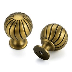 12 Pack Brushed Brass Cabinet Knobs, 1 Inch Round Dresser Drawer Knobs