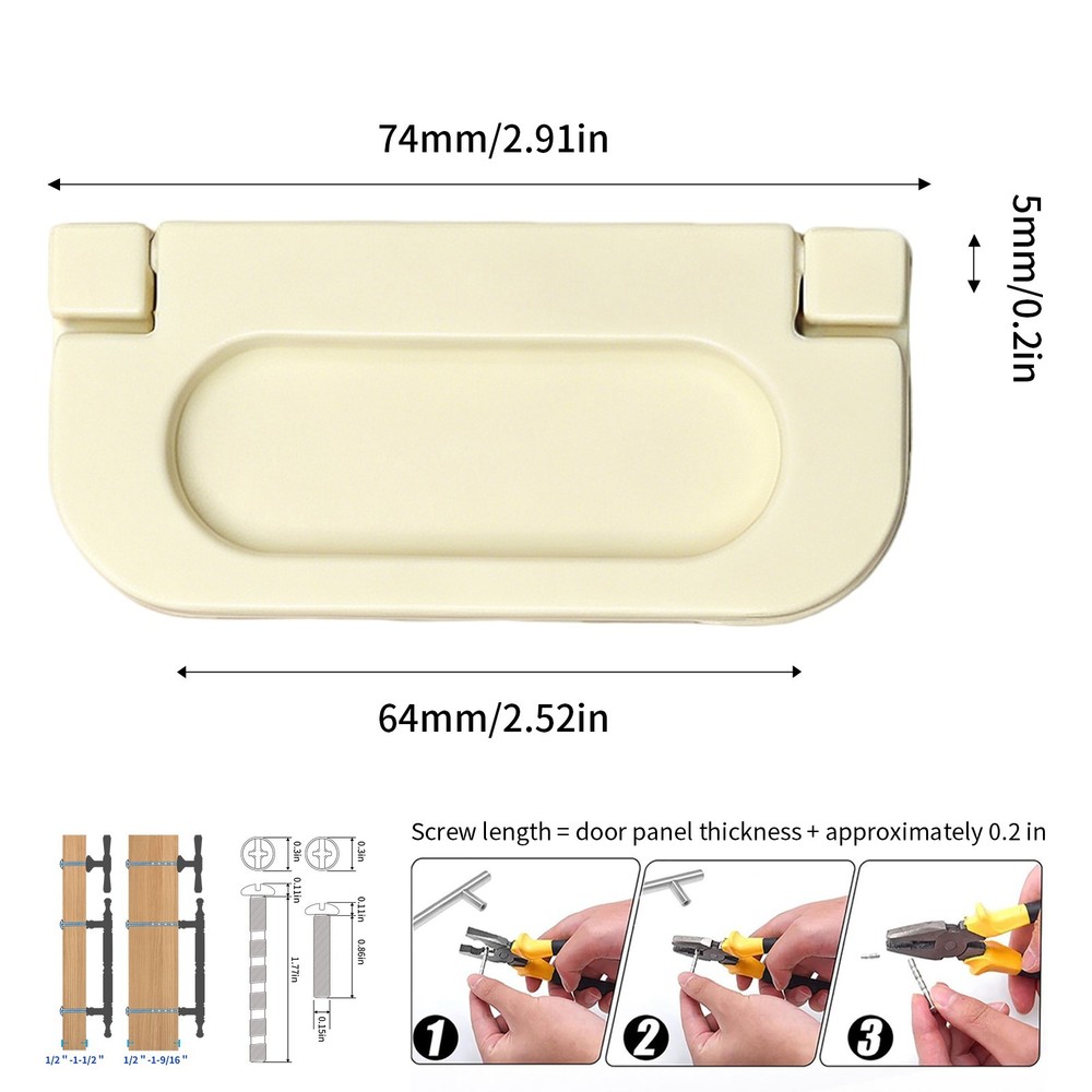 10 pcs cabinet flip handle aluminum alloy – for drawer cabinet doors
