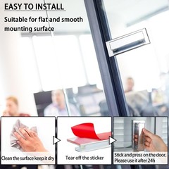 Weysat 2 Pcs Mirror Closet Door Pulls Handle Adhesive Self Stick Acrylic Drawer