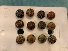 12Dresser Knobs for Cabinets & Drawers Assorted Multicolor Ceramic Mix Eclectic