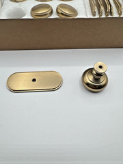 Goo-Ki 1.3” Champagne Bronze Cabinet Knobs w/ Backplates 6 Pack