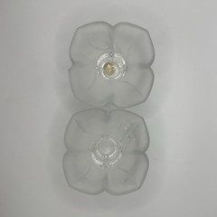 Vintage JG Durand France Florence Crystal Flower Candle Holders Pair