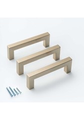 Square Pull Stainless Steel Cabinet Handle – Gold Champagne. 8 more colors