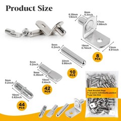 RAINFLOW Shelf Pegs Pins Kit – 104 Pieces Nickel Plated Support Pins…