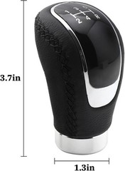 5 Speed Shift Knob, Weihted Manual Gear Shifter Knobs, Leather G Color: Black