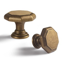 Antique Brass Zinc Alloy Cabinet Knobs – 6 Pack Single Hole Center…