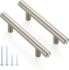 30 Pack 5 In Cabinet Pulls & 3 In Hole Center Steel Kitchen Cabinet Handles Brus