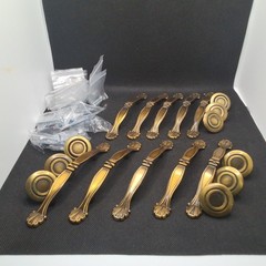 (10) Drawer Handles And (9) Knobs Brass Screws Included