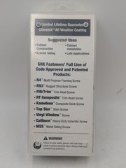 GRK Low Profile Cabinet Screws #8 x 2″ T-15 Torx Bit, New 200 ct 12077, Washer