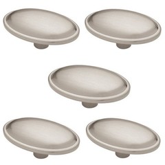 [5X] Brushed Satin Nickel 1 3/4″ x 1 1/16″ Oval Drawer Cabinet Knobs P30045V-BSN