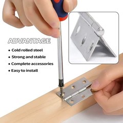 24 Pcs 3.28 Inch Door Hinges, Stainless Steel Folding Butt Hinges, Furniture …