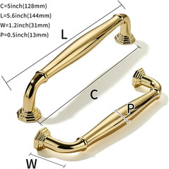 10 Pack 5″ Polished Brass Cabinet Pulls – Heavy Duty Unlacquered Gold Handles